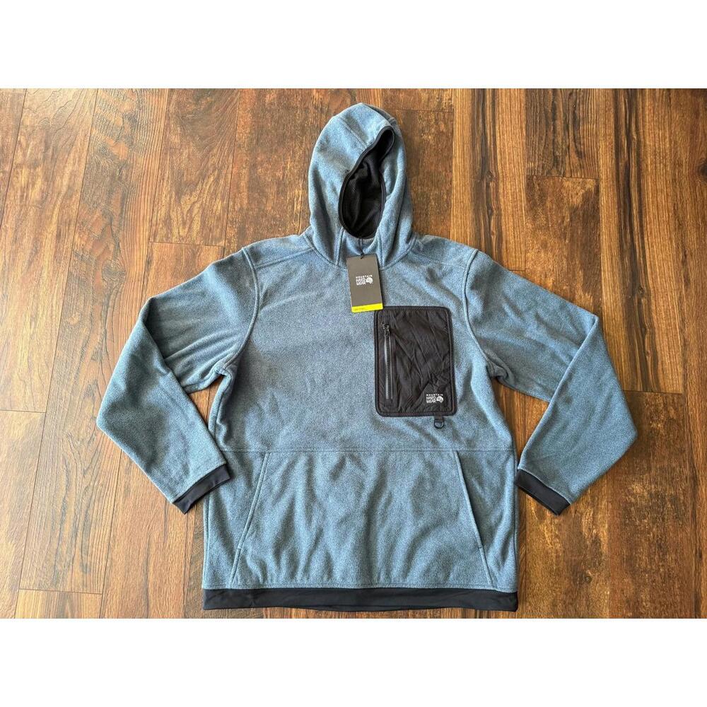 NEW Mountain Hardwear First Tracks Fleece Pullover Hoody Men's Blue SZ XLarge